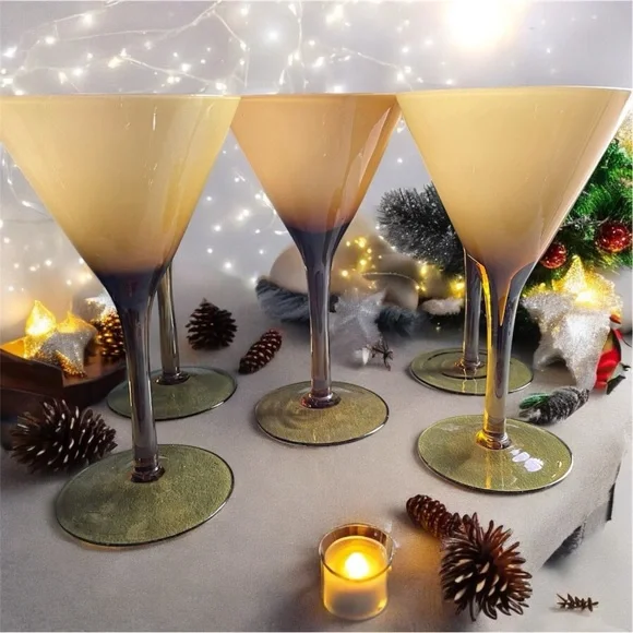 Set of 5 MID CENTURY MCM CARLO MORETTI CASED CARMEL MARTINI GLASSES - Picture 2 of 6